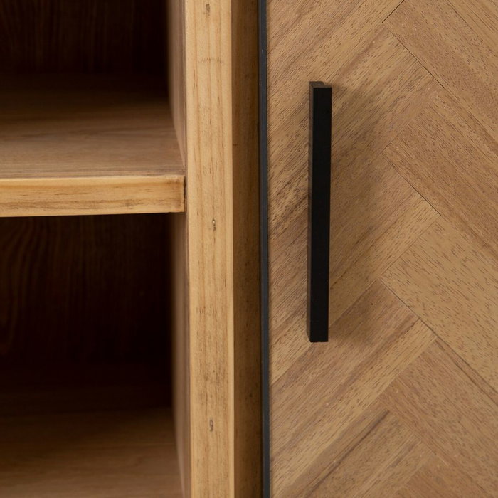 BigBuy Home Buffet SPIKE Noir et Naturel