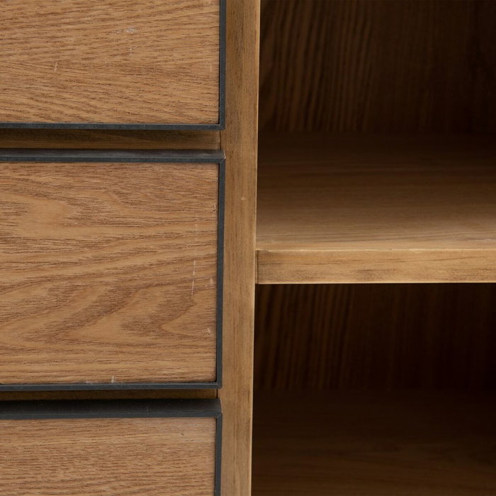 BigBuy Home Buffet SPIKE Noir et Naturel