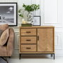 BigBuy Home Meuble d'Entrée SPIKE avec Tiroirs Naturel Métal Bois