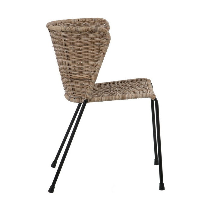 BigBuy Home Chaise de Salle à Manger Naturel Noir