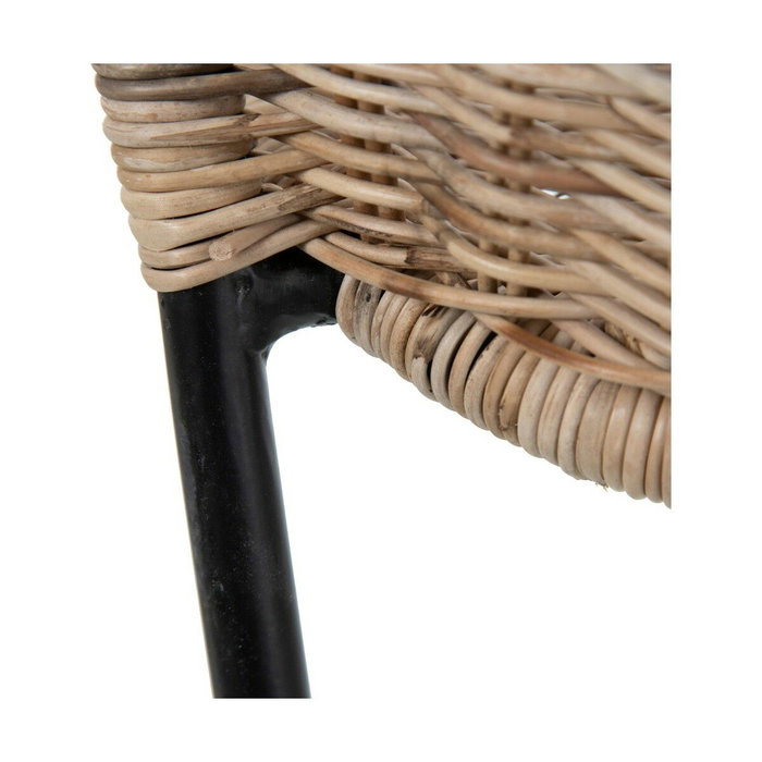 BigBuy Home Chaise de Salle à Manger Naturel Noir