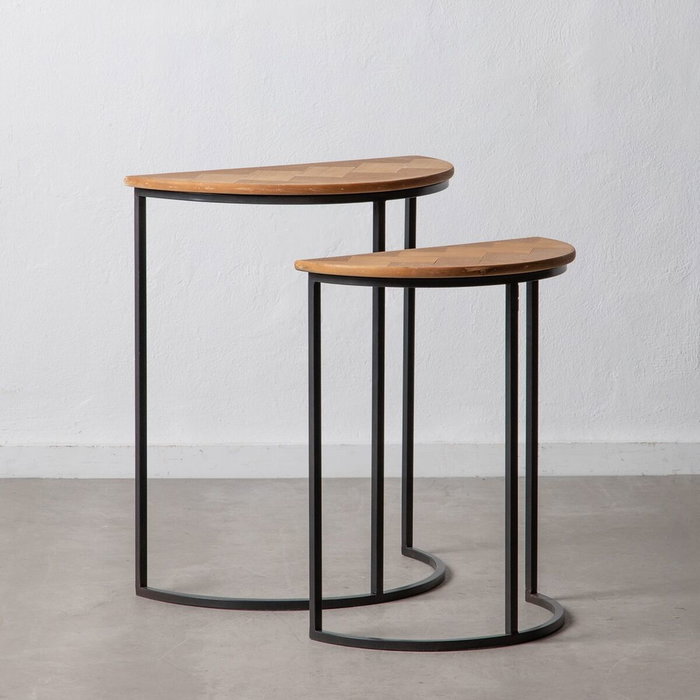 BigBuy Home Table d'appoint Marron Noir (Lot de 2) BigBuy Home Table d'appoint Marron Noir (Lot de 2)