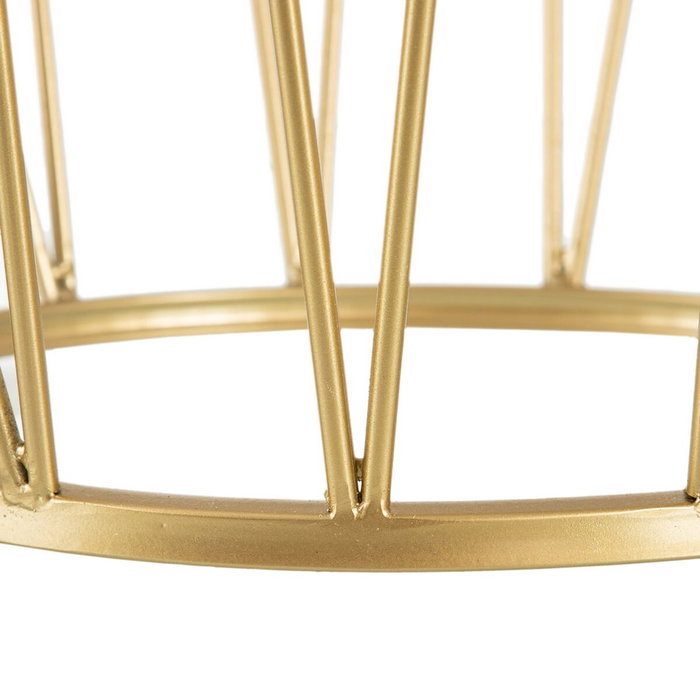 BigBuy Home Table d'appoint Circulaire en Marbre et Métal Doré