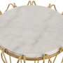 BigBuy Home Table d'appoint Circulaire en Marbre et Métal Doré