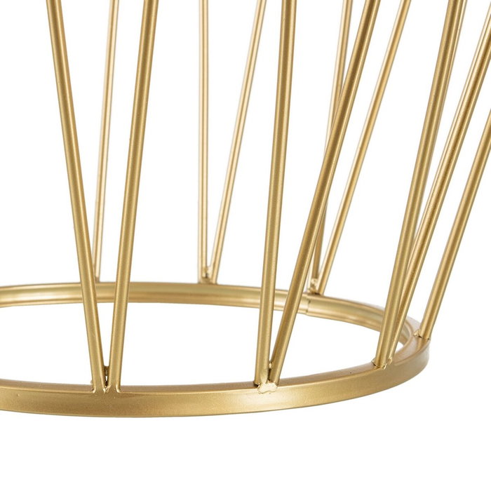 BigBuy Home Table d'appoint Circulaire en Marbre et Métal Doré