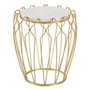 BigBuy Home Table d'appoint Circulaire en Marbre et Métal Doré