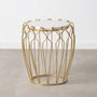 BigBuy Home Table d'appoint Circulaire en Marbre et Métal Doré