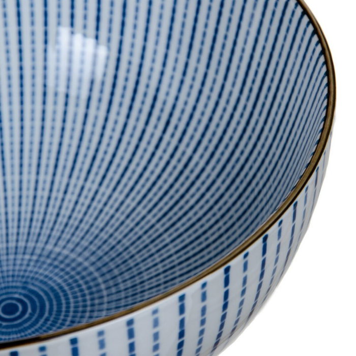 BigBuy Home Saladier en Porcelaine Bleu et Blanc 20 x 20 x 9,5 cm
