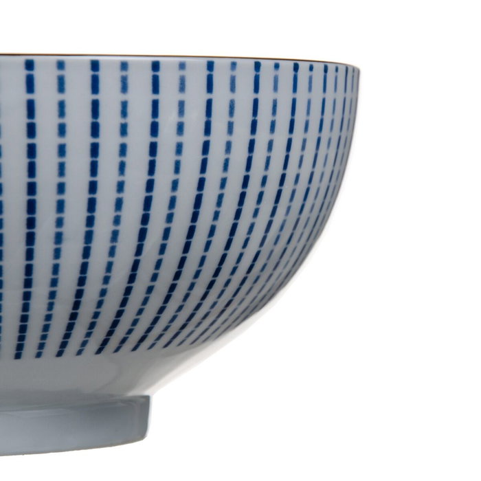 BigBuy Home Saladier en Porcelaine Bleu et Blanc 20 x 20 x 9,5 cm