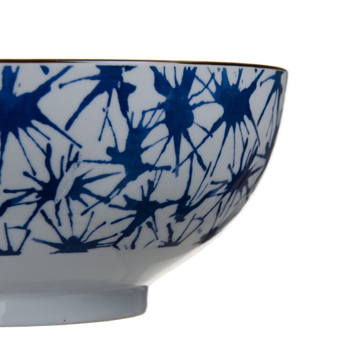 BigBuy Home Saladier en Porcelaine Bleu et Blanc 20 x 20 x 9,5 cm