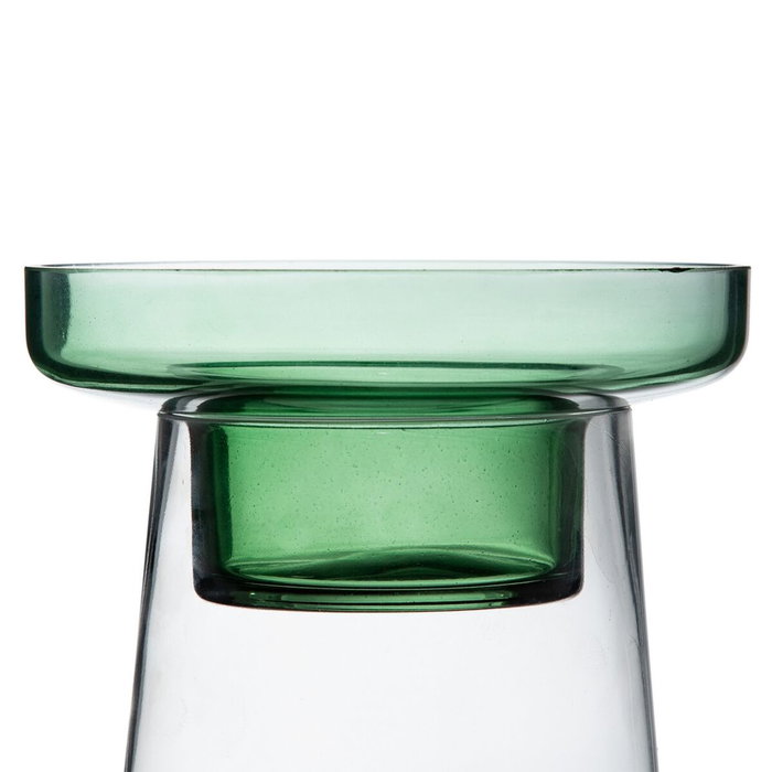 BigBuy Home Bougeoir Vert en Verre