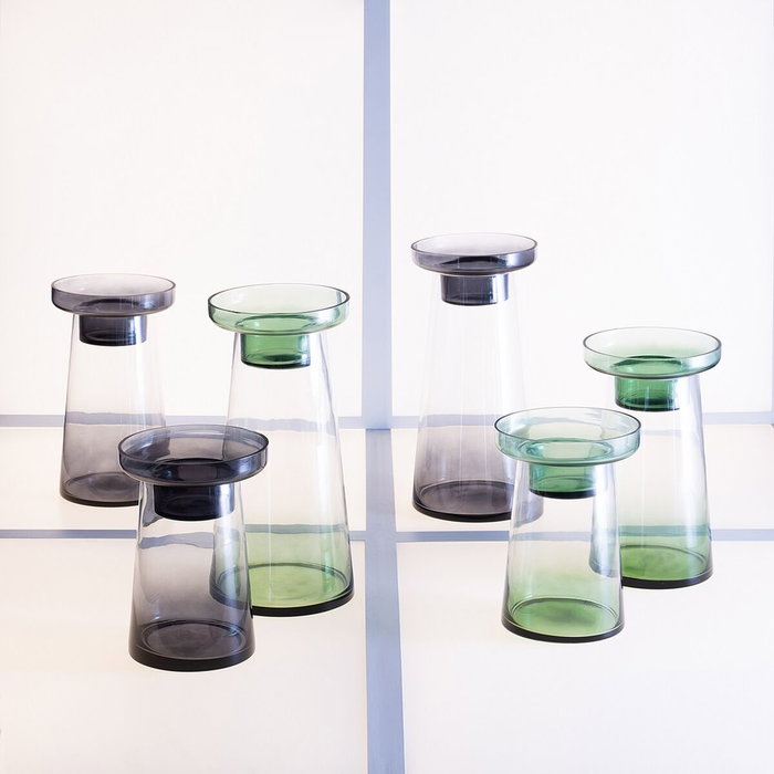 BigBuy Home Bougeoir Vert en Verre