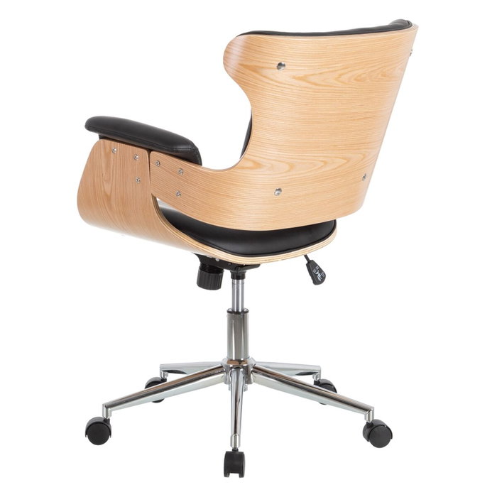 BigBuy Home Chaise de Bureau Noir Naturel 68 x 62 x 85 cm