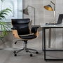 BigBuy Home Chaise de Bureau Noir Naturel 68 x 62 x 85 cm