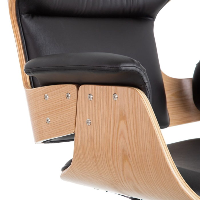 BigBuy Home Chaise de Bureau Noir Naturel 68 x 62 x 85 cm