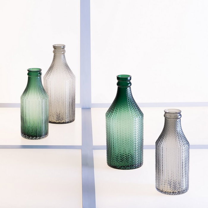 BigBuy Home Vase Gris verre 11,7 x 11,7 x 30 cm