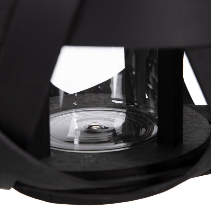 BigBuy Home Lanterne Bougeoir Noir Bambou 30 x 30 x 26 cm