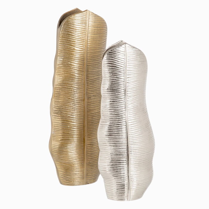 BigBuy Home Vase Métal Argent 17 x 9 x 44 cm