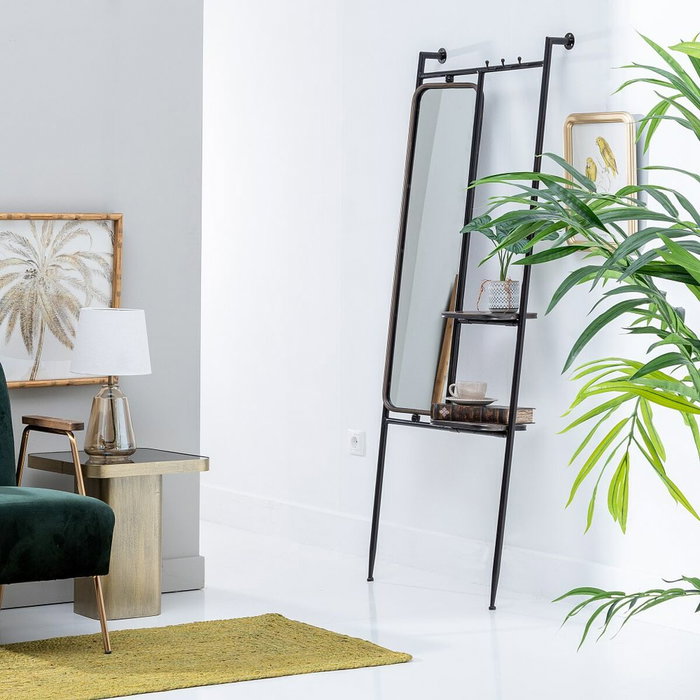 BigBuy Home Porte-manteau Verre Noir Doré Métal BigBuy Home Porte-manteau Verre Noir Doré Métal