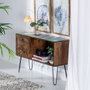 BigBuy Home Buffet Bleu et Marron en Bois et Métal