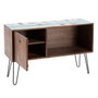 BigBuy Home Buffet Bleu et Marron en Bois et Métal