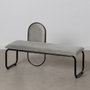 BigBuy Home Banquette en Tissu Synthétique Gris et Métal