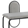 BigBuy Home Banquette en Tissu Synthétique Gris et Métal