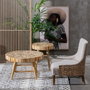 BigBuy Home Table d'appoint Naturel bois de teck 50 x 50 x 55 cm