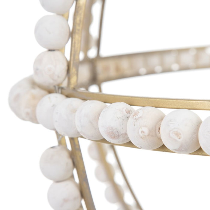 BigBuy Home Suspension 54 x 54 x 54 cm Métal Bois Blanc BigBuy Home Suspension 54 x 54 x 54 cm Métal Bois Blanc