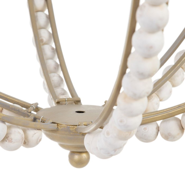 BigBuy Home Suspension 54 x 54 x 54 cm Métal Bois Blanc BigBuy Home Suspension 54 x 54 x 54 cm Métal Bois Blanc