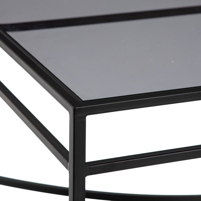 BigBuy Home Table Basse Rectangulaire Verre et Métal Noir BigBuy Home Table Basse Rectangulaire Verre et Métal Noir