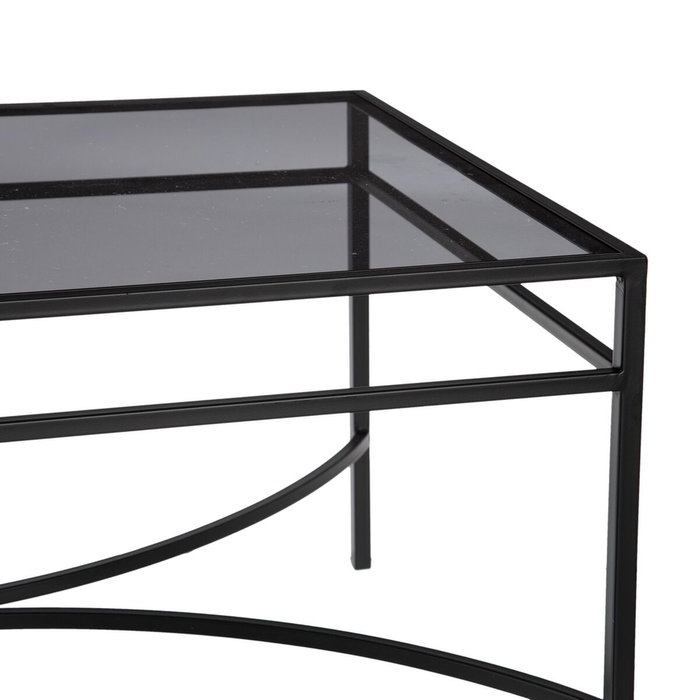 BigBuy Home Table Basse Rectangulaire Verre et Métal Noir BigBuy Home Table Basse Rectangulaire Verre et Métal Noir