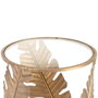 BigBuy Home Table d'appoint Volets Verre Doré Métal