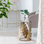 BigBuy Home Table d'appoint Volets Verre Doré Métal