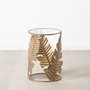 BigBuy Home Table d'appoint Volets Verre Doré Métal
