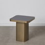 BigBuy Home Table d'appoint Verre Noir et Doré