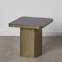 BigBuy Home Table d'appoint Carrée Verre Noir et Doré