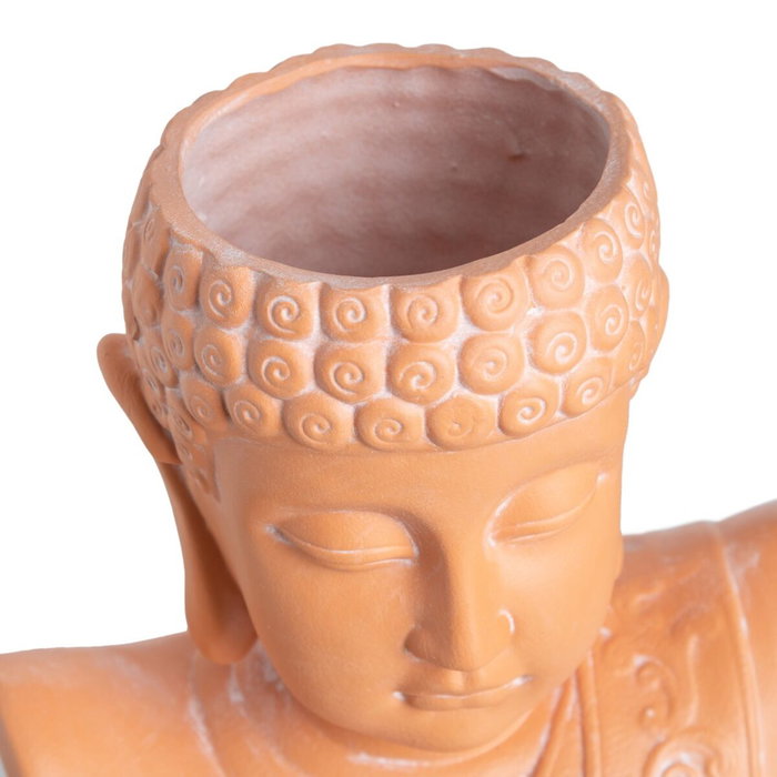 BigBuy Garden Cache-pot en Céramique Terre cuite et Blanc 24 x 12 x 31 cm