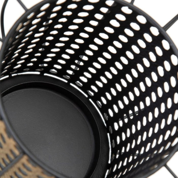 Bougeoir 23 x 23 x 28 cm Naturel Noir Métal Bougeoir 23 x 23 x 28 cm Naturel Noir Métal