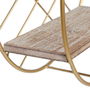 Etagère Naturel Doré Métal Bois 43 x 13 x 43 cm