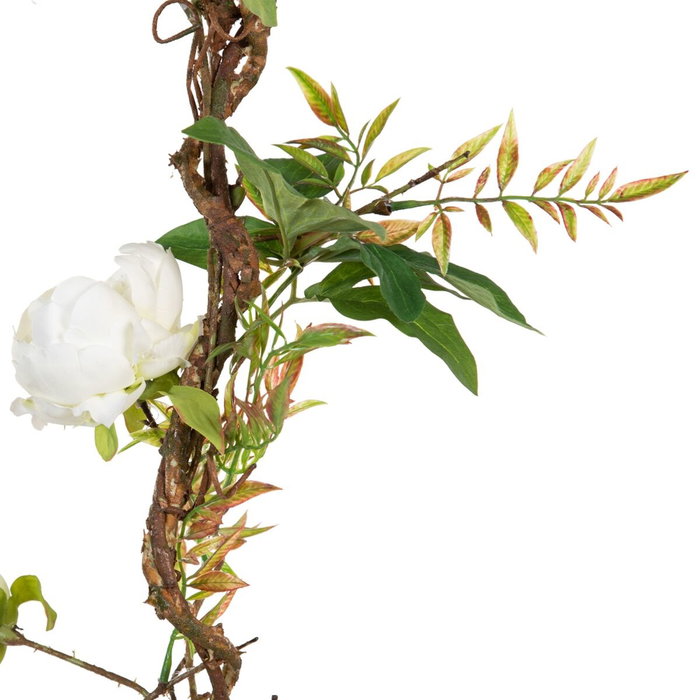 BigBuy Home Fleurs décoratives Blanc Pivoine 100 x 27 x 20 cm BigBuy Home Fleurs décoratives Blanc Pivoine 100 x 27 x 20 cm