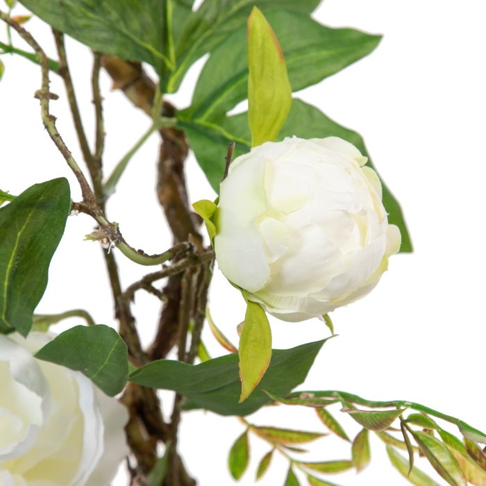BigBuy Home Fleurs décoratives Blanc Pivoine 160 x 30 x 24 cm BigBuy Home Fleurs décoratives Blanc Pivoine 160 x 30 x 24 cm