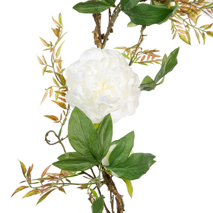 BigBuy Home Fleurs décoratives Blanc Pivoine 160 x 30 x 24 cm BigBuy Home Fleurs décoratives Blanc Pivoine 160 x 30 x 24 cm