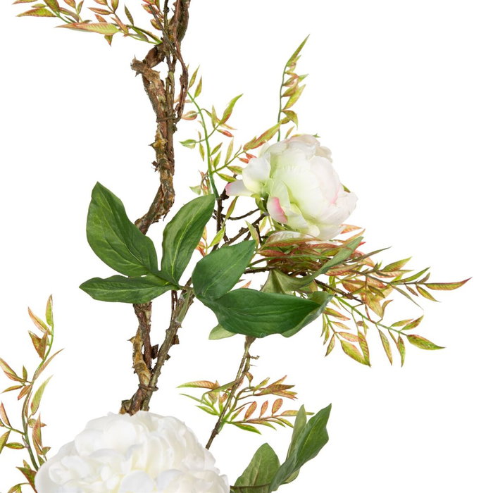 BigBuy Home Fleurs décoratives Blanc Pivoine 160 x 30 x 24 cm BigBuy Home Fleurs décoratives Blanc Pivoine 160 x 30 x 24 cm