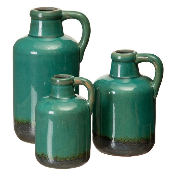 BigBuy Home Vase en Céramique Bleu foncé 14,5 x 14,5 x 23 cm