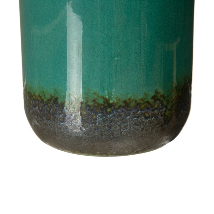 BigBuy Home Vase en Céramique Bleu foncé 15,5 x 15,5 x 30 cm