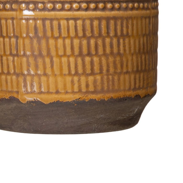 BigBuy Home Vase en Céramique Moutarde 18 x 18 x 32,5 cm