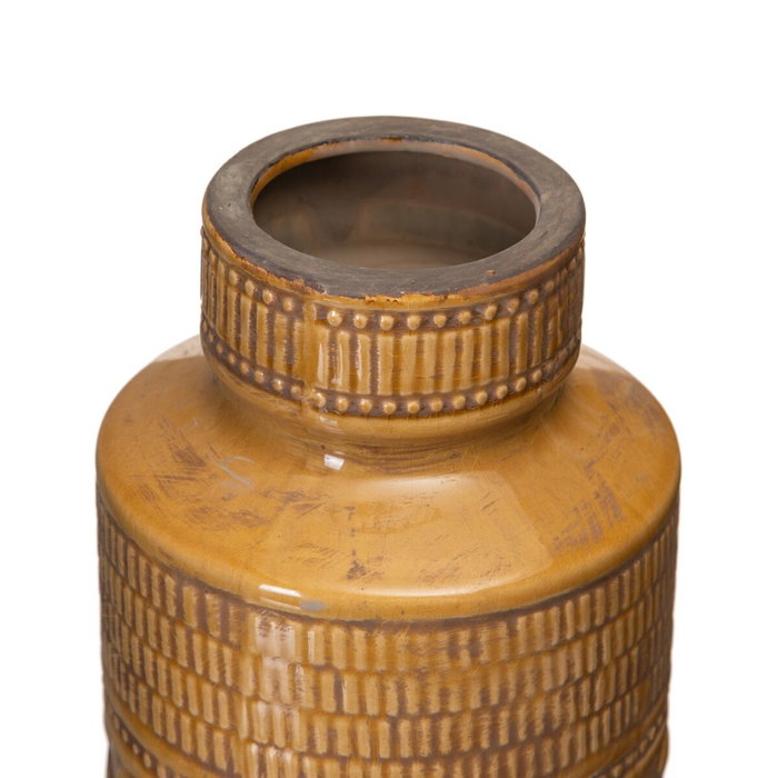 BigBuy Home Vase en Céramique Moutarde 18 x 18 x 32,5 cm