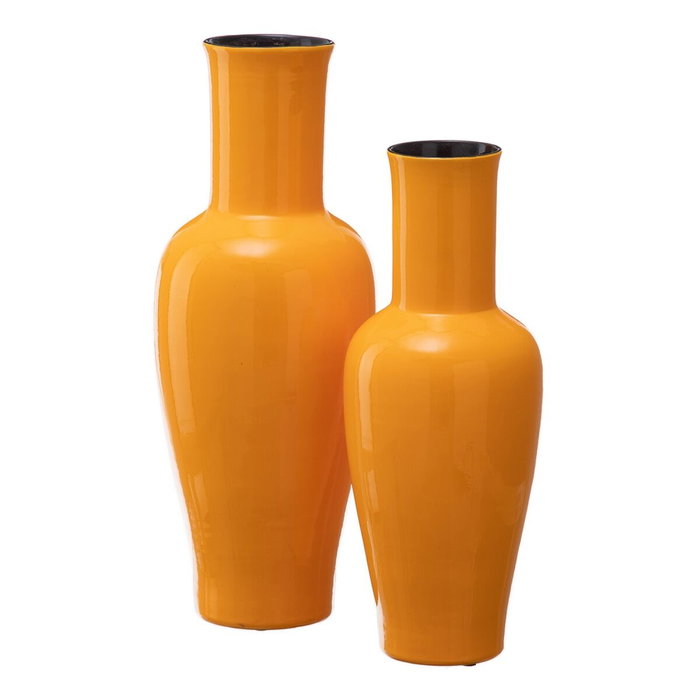 BigBuy Home Vase 18 x 18 x 46,5 cm Céramique Jaune BigBuy Home Vase 18 x 18 x 46,5 cm Céramique Jaune