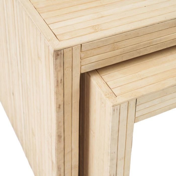 BigBuy Home Table Basse 2 Unités Bois Naturel 110 x 55 x 50 cm